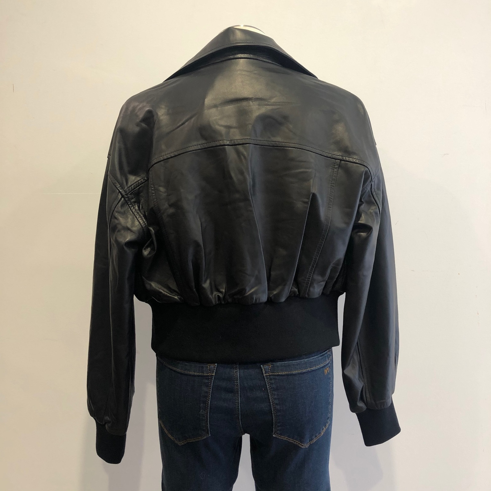 Quirkee Birds - Dea Black Leather Bomber Jacket